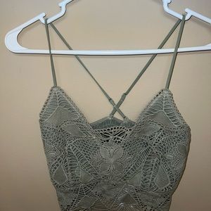 Willow & Root Crochet Lace Lined Brami with Criss Cross back